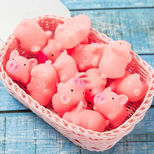 10 teile/satz Squeeze Mini Rosa Schweine Spielzeug Nette Vinyl Squeeze Sound Tiere Schöne Antistress