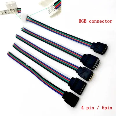 5Pcs 4Pin 5Pin LED Kabel Männlich Weiblich Stecker Adapter Draht Für 5050 3528 SMD RGB RGBW led