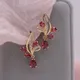 Mode Rose Gold Farbe Wasser Tropfen Rose Rot Zirkon Ohrringe Stud Ohrringe für Damen Prom Hochzeit