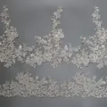 1Yard Luxus Perlen Stickerei Spitze Applikationen für Brautkleider Strass Spitze Applikation Patches