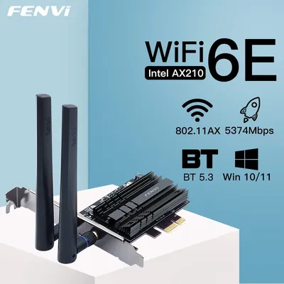 Wifi 6e 5374mbps intel ax210 pcie drahtloser wifi adapter 2,4g/5g/6ghz für bluetooth 6. 0 wifi