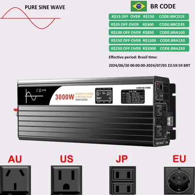 Reine Sinus-wechselrichter 3000W Neue DC Auto Solar Power Inverter 12v 220v konverter 24v 48v zu