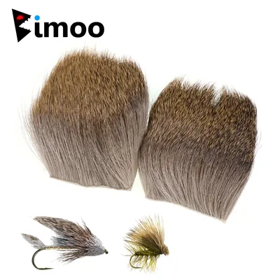Bimoo 1PC 5CM * 5CM Deer Haar Patches für Minnow Fly Binden Material Trockenen Elch Haar Caddis