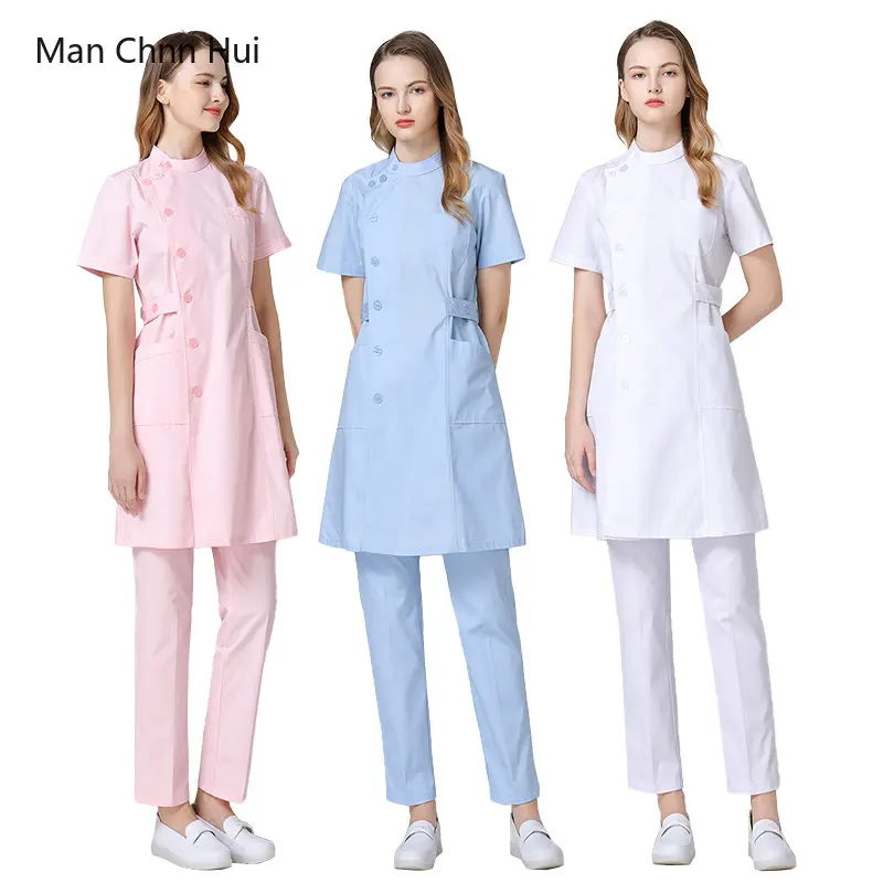 Medizinische Uniform Krankenschwester Outfit Labor Robe Schönheitssalon Empfangen Taille Arbeitskleidung Krankenschwester Kleidung für Frauen Sanitär Kostüm Image