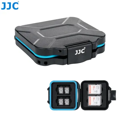 JJC SD Karte Fall Halter mit Lanyard Wasser-Beständig Speicher Karte Fall für 4 SD + 8 Micro SD Image