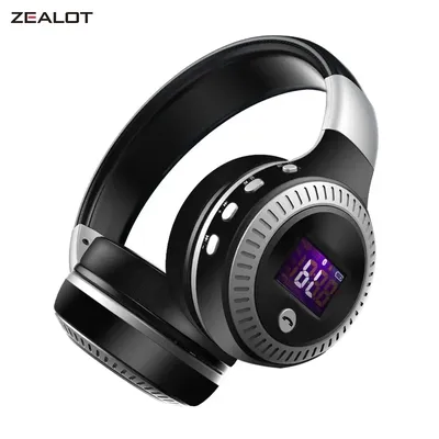 ZEALOT-B19 Drahtlose Kopfhörer LCD Bluetooth Headset Stereo Kopfhörer mit Mikrofon für Computer Image