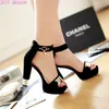 2025 neue Sommer Plattform Sandalen Frauen Damen Schuhe Dicke Heels Sandalen High Heels Wildleder Mode Sandalen Plus Größe 33-45