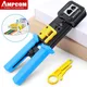 AMPCOM RJ45 Crimp Werkzeug Pass Durch Cat5 Cat5e Cat6 Crimper Cutter Stripper für RJ45 RJ12 RJ11 8P