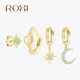Roxi S925 Sterling Silber natürlichen Opal Ohr stecker Creolen Ohrring eleganten Schmuck für Frauen