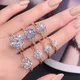 IOGOU D Moissanite Ring 3ct Diamant Engagement Ring Solitaire für frauen 2ct Moissanite Ring mit