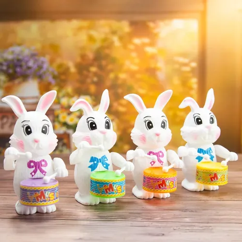 Lustige Wind Up Spielzeug Uhrwerk Cartoon Kaninchen Trommeln Kinder Spielzeug Lernen Pädagogisches