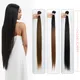 Edle Bundles Extensions 36 zoll Yaki Gerade Haar Bundles Ombre Braun Synthetische Haar Lange