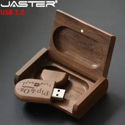 JASTER USB 3.0 Hochgeschwindigkeits-LOGO Holzkiste Persönliches Logo Kundenspendrive 8 GB 16 GB 32 Image