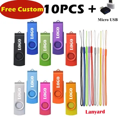 10 Teile/los Farbe USB-Stick Pen Drive 1GB 2GB 4GB 8GB 16GB Pendrive Memory Stick 32GB 64GB USB Stick Geschenk Kostenloses Individuelles LOGO Image