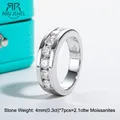 AnuJewel 4 mm Moissanit Ehering 925 Sterling Silber Labor erstellt Diamant Band Ring Männer Frauen