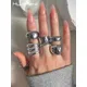 HUANZHI Silber Farbe Multilayer Big Ringe für Frauen Mädchen Geometrische Titan Stahl Unregelmäßigen