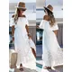 Sommer weißes Kleid für Frau trend ige lässige Beach wear Vertuschungen Outfits neue Boho Hippie