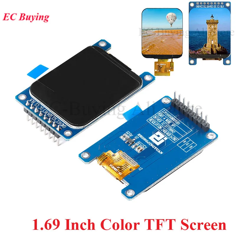 1,69 Zoll 1,69 Zoll Farb-TFT-Anzeigemodul HD IPS LCD LED-Bildschirm 240 x 280 SPI-Schnittstelle ST7789 Controller Image