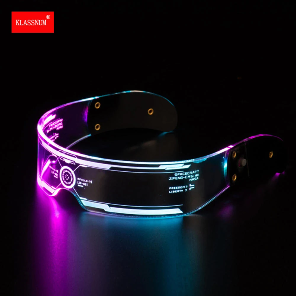 LED-Brille, Party-Blinkbrille, bunt, leuchtend, 7-farbig, dekorative Technologie, Brillenkontrolle, leuchtende Brillen, 2025, neu Image