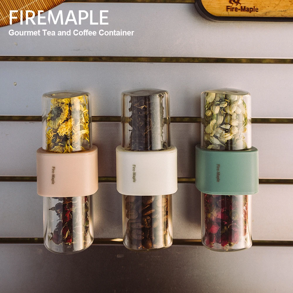 FIREMAPLE Tragbare Tee Kaffee Glas Container Outdoor Küche Camping Liefert Fallen Feste Gewürz Können Doppel Ende Flasche Image