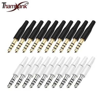 10pcs Weiß Und Schwarz 3,5mm Stereo Headset Stecker 3/4 Pole 3,5 Audio Plug Jack Adapter Stecker für