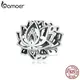 Bamoer 925 sterling silber Blooming Lotus Metall Charme fit Original Silber Armband Armreif mädchen