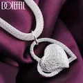 DOTEFFIL 925 Sterling Silber 18 Zoll Doppel Herz Anhänger AAA Zirkon Halskette Für Frauen Mode