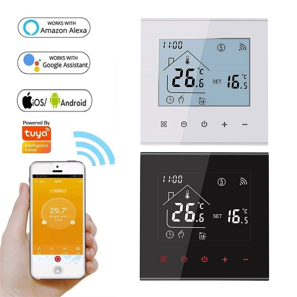 MINCO HEAT M4A Warmboden-Thermostat Tuya WiFi 3A 16A Elektro-/Gaskessel/Wasserheizung Temperaturregler 1 STÜCK Image