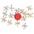 Metal Play Jacks Spiel mit Ball Spielzeug Gold Silber Metall Jacks Metallic Jacks und Bouncy Ball