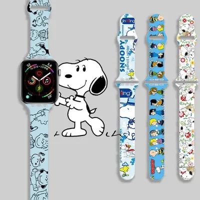Snoopy Silikonarmband für Apple Watch Band 44 mm 40 mm 45 mm 41 mm 49 mm 42 mm 38 mm Armband iWatch Serie 7 SE 3 4 5 6 8 Ultra Band Image