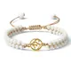 Weiß Porzellan Perlen Armbänder Für Frauen Handgemachte Natürliche Stein OM Symbol Charme String