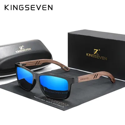 KINGSEVEN Marke Design TR90 + Nussbaum Holz Handgemachte Sonnenbrille Männer Polarisierte Brillen
