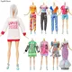 1Set Mode Outfits für 1/6 Puppe Casual Rock Weste Hemd Hosen Kleid Puppenhaus Zubehör Kleidung 30 cm