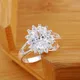 Beliebte marken 925 Sterling Silber kristall blume moissanite diamant Ringe Für Frauen Mode Hochzeit