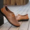 Herren Sommer atmungsaktive Mesh Schuhe große Größe 46 Männer lässig Leder Turnschuhe männlich trend ige treibende Slipper Mann Mokassin Jungen Turnschuhe