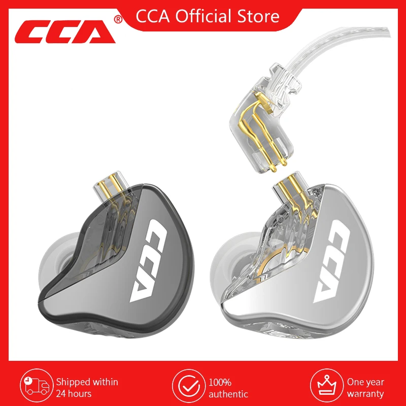 CCA CRA Hochfrequenz-Headset mit Metallkabel, In-Ear-Kopfhörer mit Musikmonitor, Geräuschunterdrückung, Sport-Ohrhörer, Gamer Image