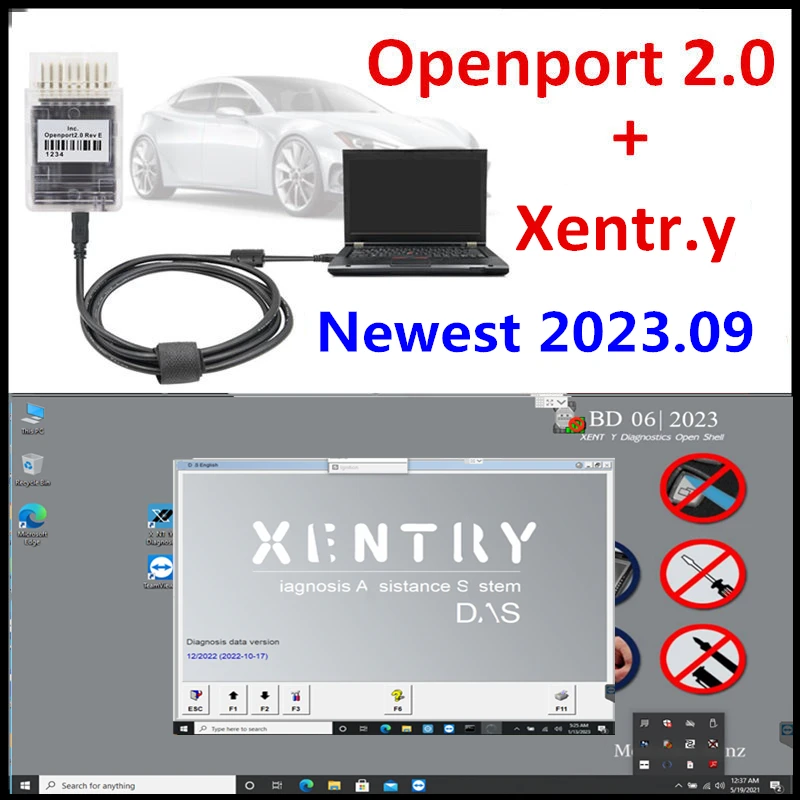 Neueste Xentry 2023.09 Diagnosesoftware Remote Installation mit Tactrix Openport 2.0 ECU Chip Tuning Tool OBD2 OBD2 Scanner Tool Image