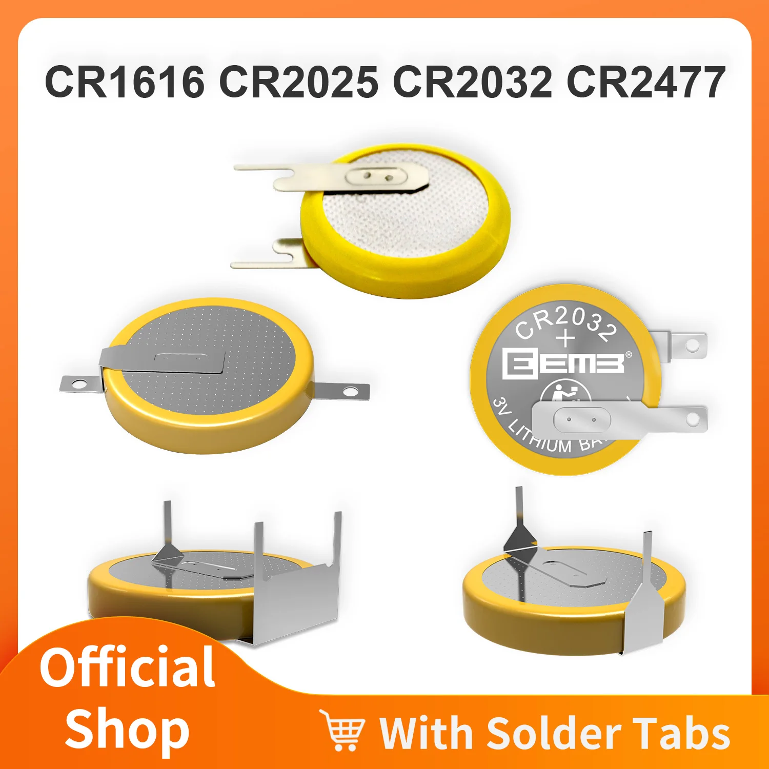 EEMB 10PCS CR1616 Batterie mit Lötfahnen CR1616 CR2025 CR2032 Batterie kompatibel mit Gameboy Color Gameboy Advance Spielbox Image