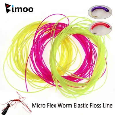 Bimoo 4m 0 6mm Micro Flex Wurm elastische Zahnseide Linie Nymphe Körper Summer Flexi Wurm Fliege