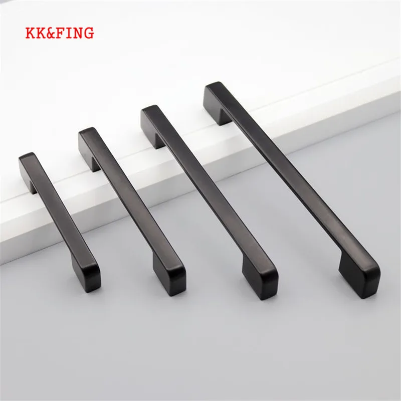 KK & FING Amerikanischen Stil Schwarz Aluminium Schrank Griffe und Knöpfe Einfache Küche Schublade Zieht Möbel Griff Tür Hardware