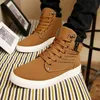 Leinwand Stiefeletten für Mann 2024 Mode Casuals Männer Schuhe Winter Plüsch Warme Männliche Leinwand Schuhe Schuhe Große Größe 46 47