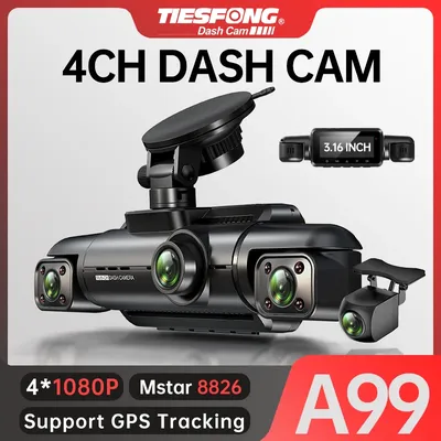 Tiesfong auto dash cam 4 kanal A99 fhd 1080p für auto dvr 360 ° auto video recorder nachtsicht wifi