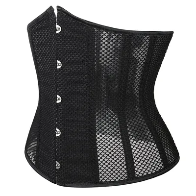 Frauen Taille Trainer Sexy Schwarz Mesh Korsett Goth Vintage Schlanken Körper Gürtel Streetwear Image