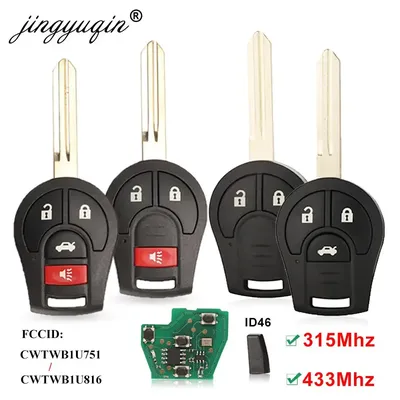 Jingyuqin 3/4 Taste 315MHZ Fernbedienung Auto Schlüssel Für Nissan Keyless Entry 46 Chip Fob Sender