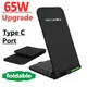 65w kabelloses Ladegerät Stand Pad für iPhone 15 14 13 12 11 Pro x xs max xr 8 Samsung Xiaomi