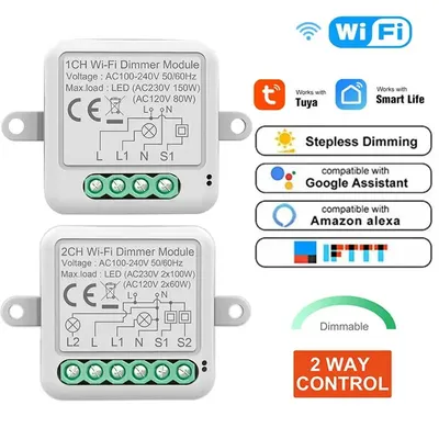 Tuya ZigBee Wifi Smart Switch Modul/Dimmer kein neutraler Draht erforderlich Smart Home DIY Light Breaker funktioniert mit Alexa Google Home
