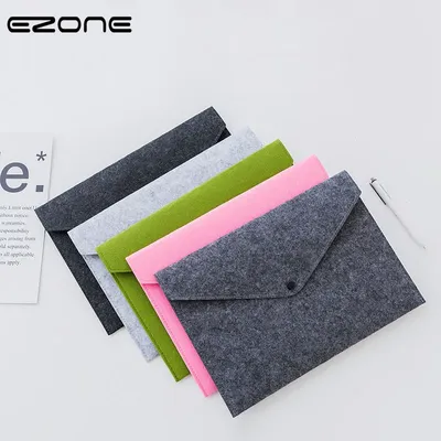 EZONE 1PC A4 High-Grade Fühlte Ordner Verschleierte Taste Design Große Kapazität Umschlag Dokument
