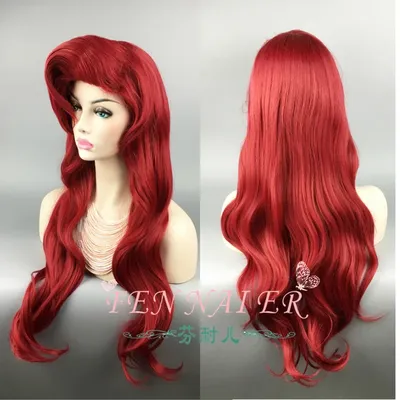 70cm Die Kleine Meerjungfrau Rot Perücke Körper Synthetische Wellenförmige Haar Cosplay Perücken