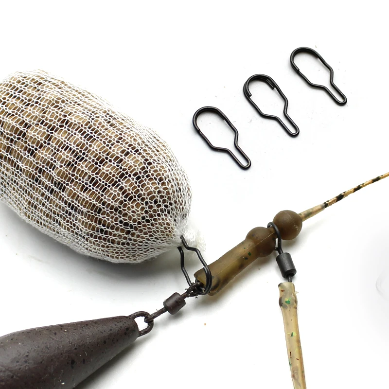10PCS Karpfen Angeln Zubehör PVA Tasche Link Clip für Karpfen Haar Rig Werkzeug Karpfen Grob Methode Feeder Angelgerät Image