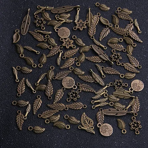 20 stücke Vintage Metall Antike Bronze Mix Größe/Stil Blatt Blume Charms Anlage Anhänger für